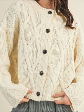 NWOT Mustard Seed Maggie Cable Knit Cardigan